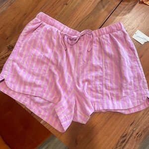Target Universal Thread pink and tan striped linen blend shorts xxl